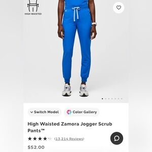 Figs Women's High Waisted Zamora Jogger Scrub Pants - Blue